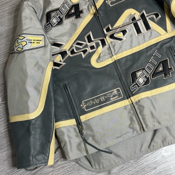 Vintage Schott NYC 04 Leather Jacket Racing Men's Streetwear Preowned Sz XL Mens - Picture 3 of 16